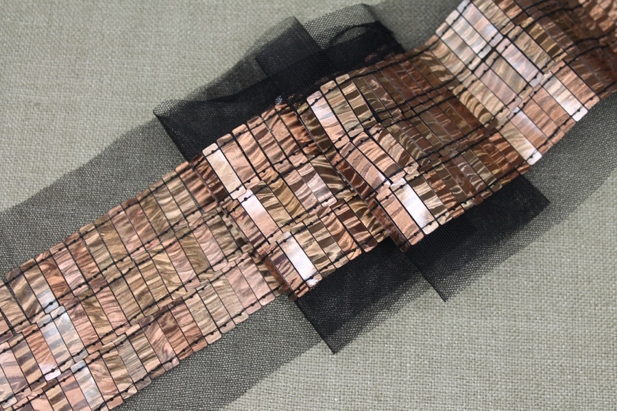 Rectangular Sequin Trim - Bronze/Black