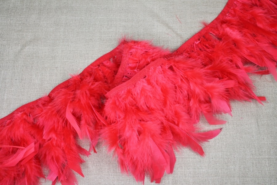 Feather Trim - Red