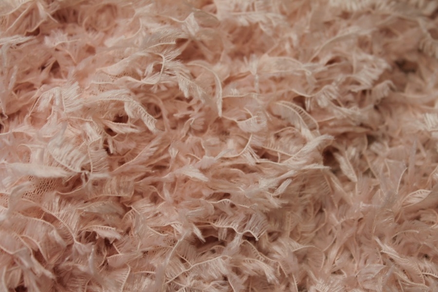 LAST PIECE - "Faux Feather" Fabric - Pale Pink