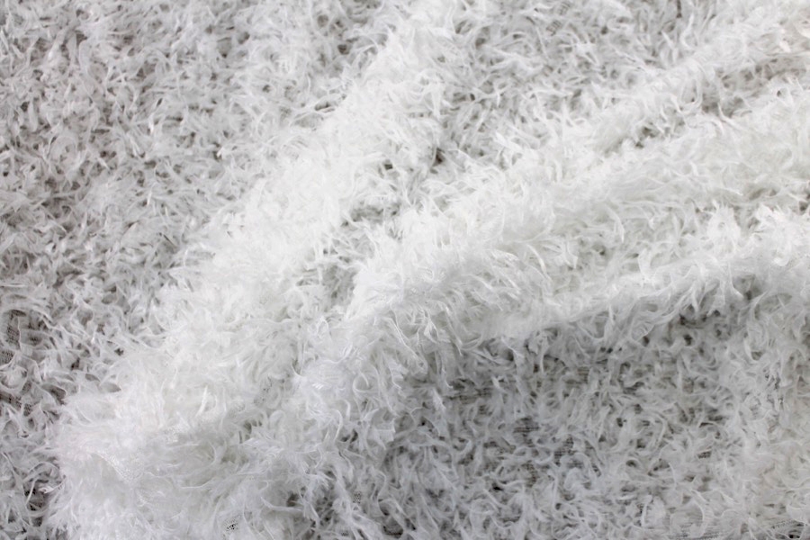 "Faux Feather" Fabric - White