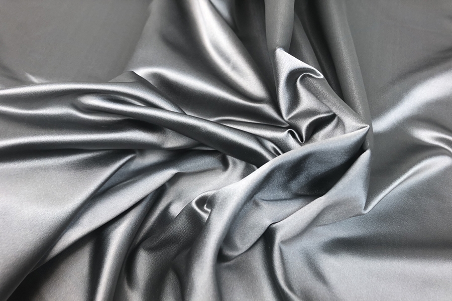 Two Tone Silk Duchesse Satin - Metal Grey