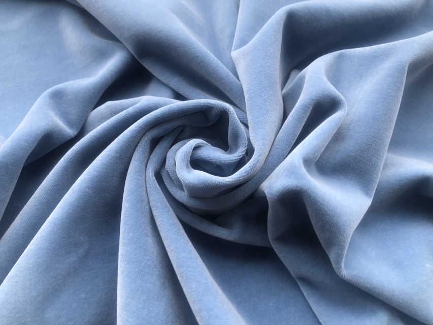 Italian Cotton Velvet - Pale Blue