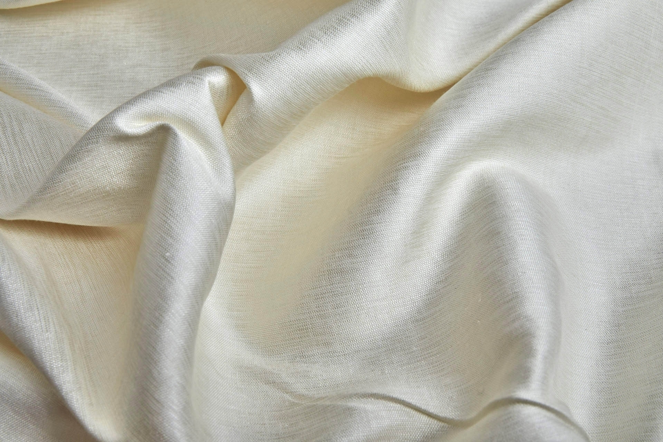 Ivory Textured Raw Silk Tassar