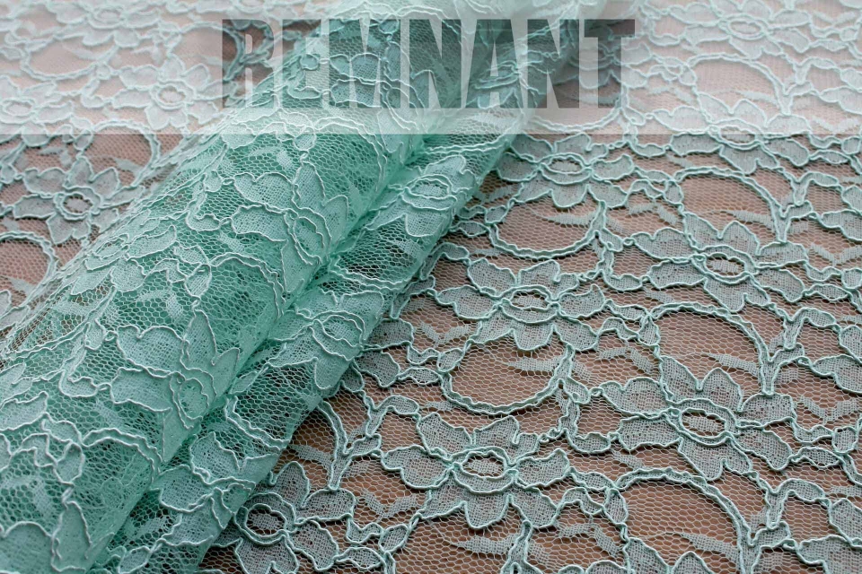 REMNANT - Corded Lace - Mint - 1.25m Piece