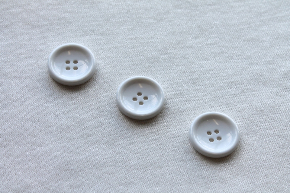 Larger White Plastic Button - 3cm