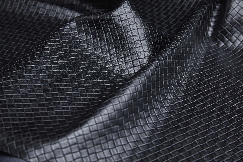 "Woven" Look Leatherette - Black