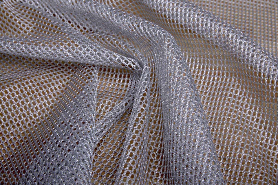 Metallic Mesh Fabric - Silver