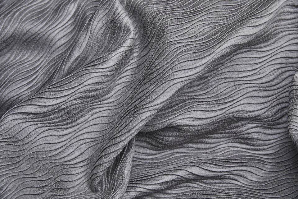 Pleated Bonded Suedette - Grey
