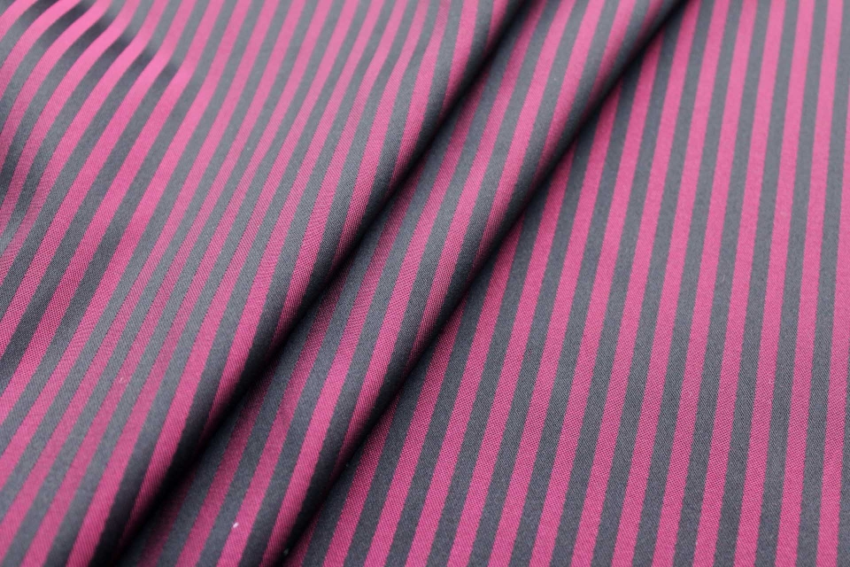 Plum and Black Stripe Polyester 