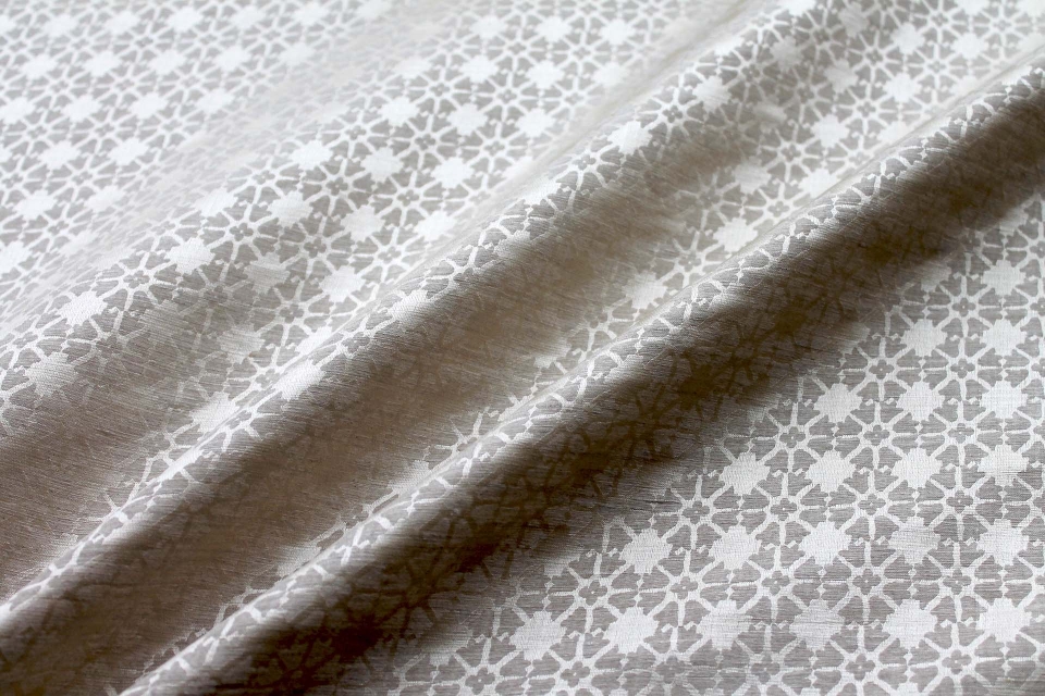 Regency Jacquard in Natural Silk and Linen