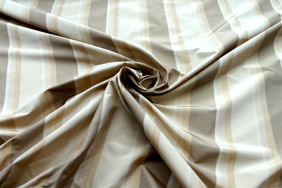 Sand and Gold Striped Silk Taffeta