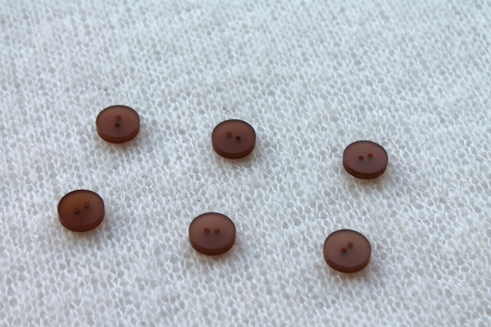 Semi-transparent Coffee Brown Resin Button - 1.4cm