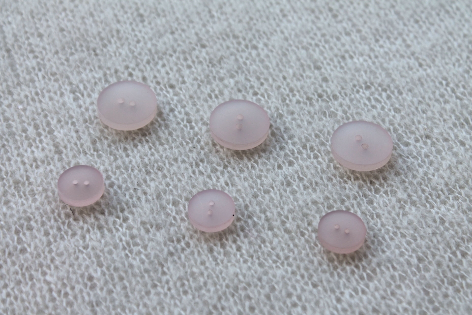 Semi-transparent Pale Pink Resin Button - 1.9cm