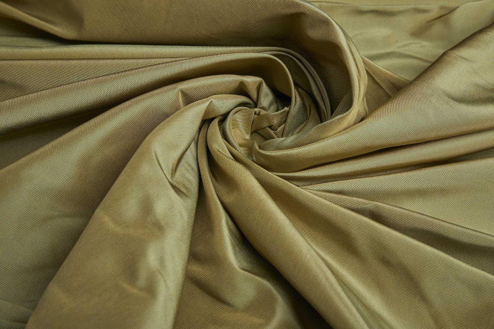 Heavy Weight Silk Taffeta - 3-Tone - Yellow, Turquoise and Gold