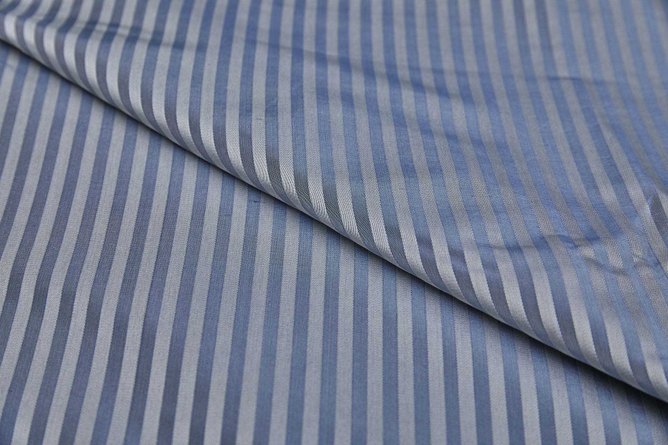 Woven Stripe Brocade - Light Blue