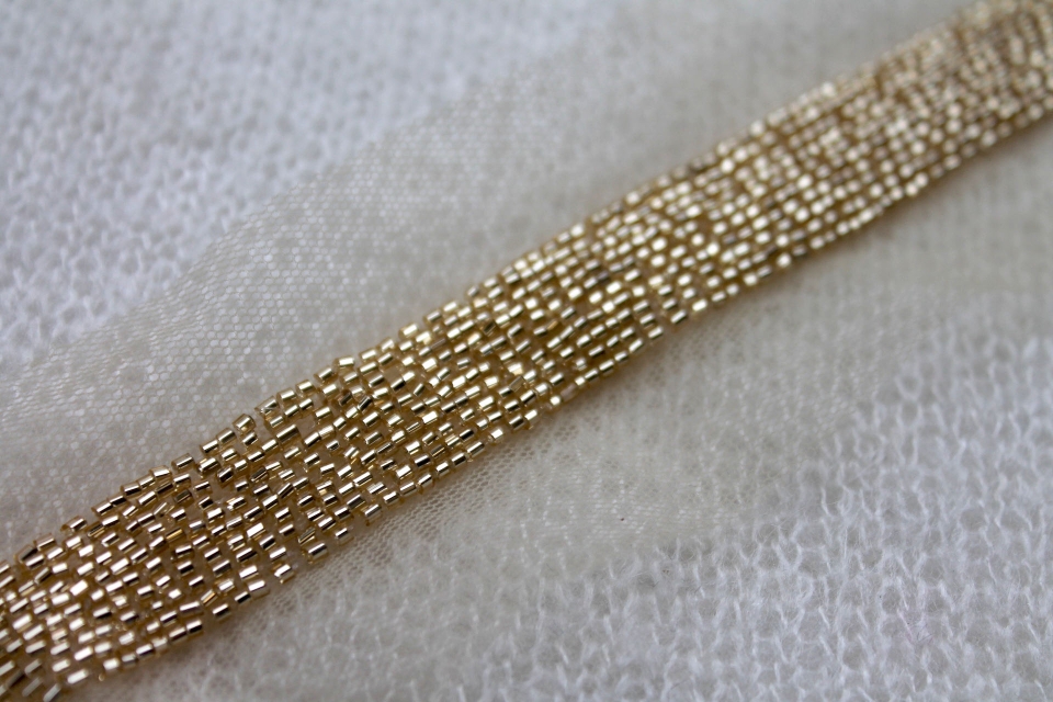 Beaded Micro Trim - Gold - Wide
