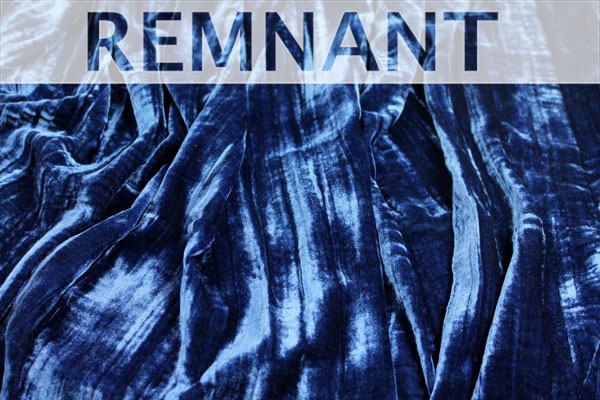 REMNANT - Crushed Viscose Velvet - Blue - 0.3m Piece