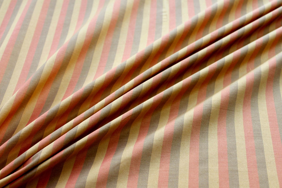 Wide Striped Silk Dupion - Sienna, Caramel and Amber